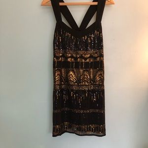 Roaring 20’s black lace overlay dress